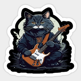 musical cat Sticker